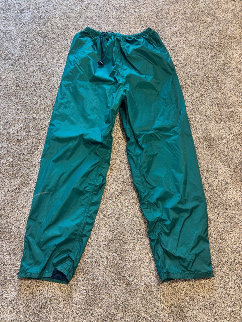 Vintage Stearns Dry Wear rain pants in size XL Teal/Green Zip Cuff Elastic waist